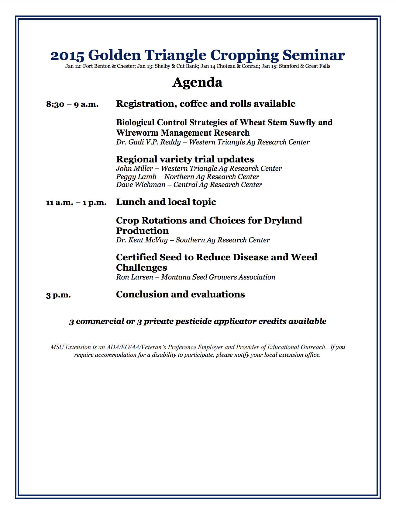 2015 Cropping Seminar