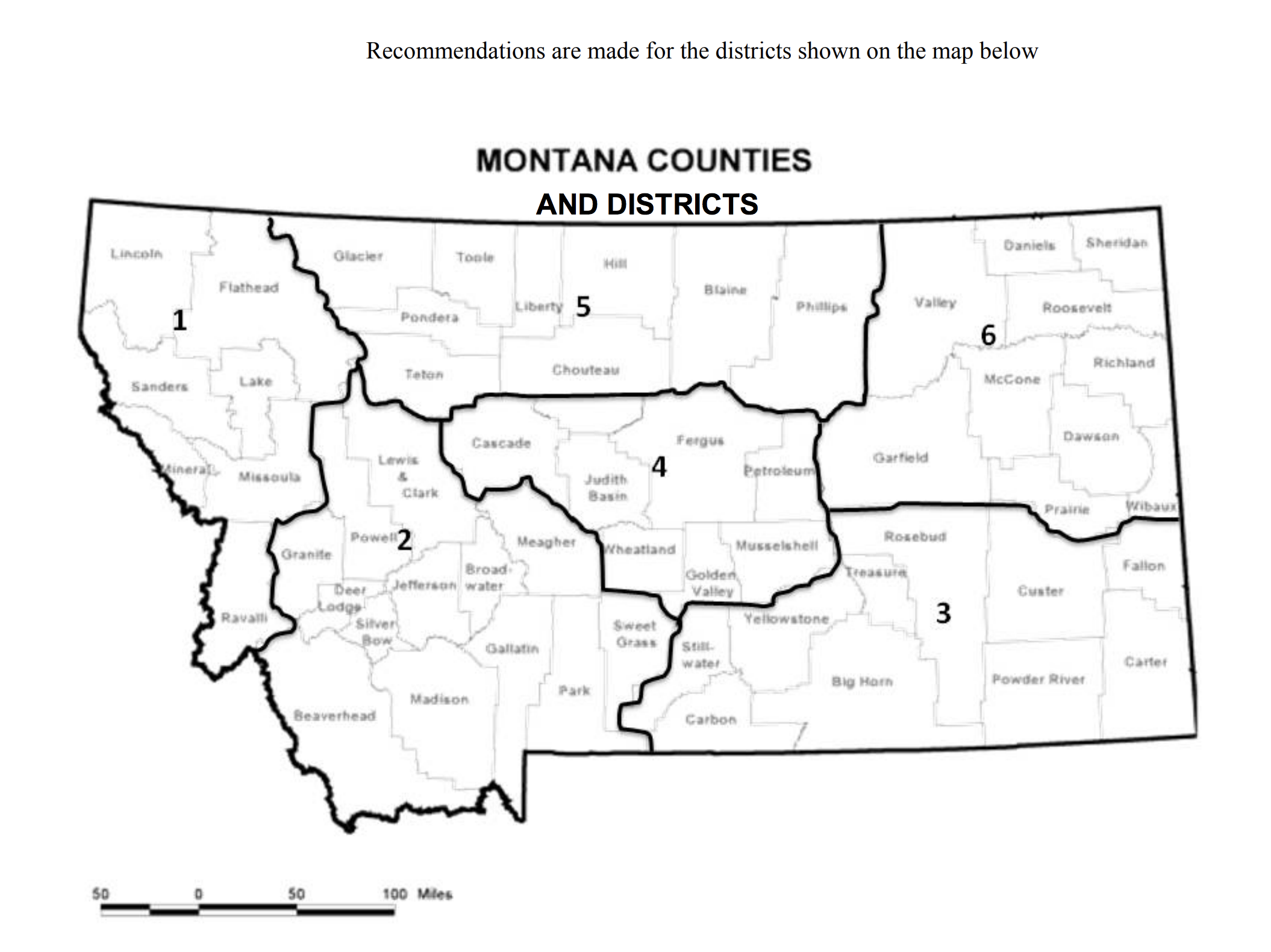 MT districts map