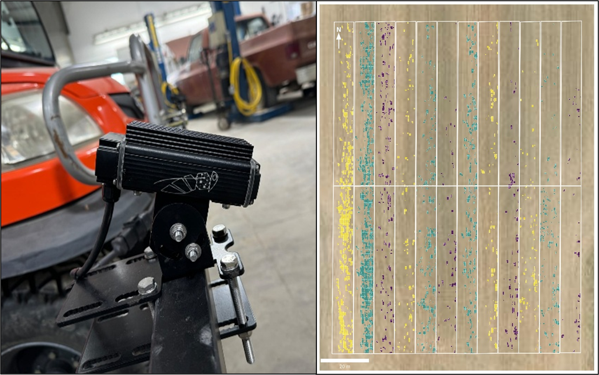 Carbon Bee SmartStriker X sensor equipped with integrated RGB (Red, Green, Blue) and hyperspectral cameras 