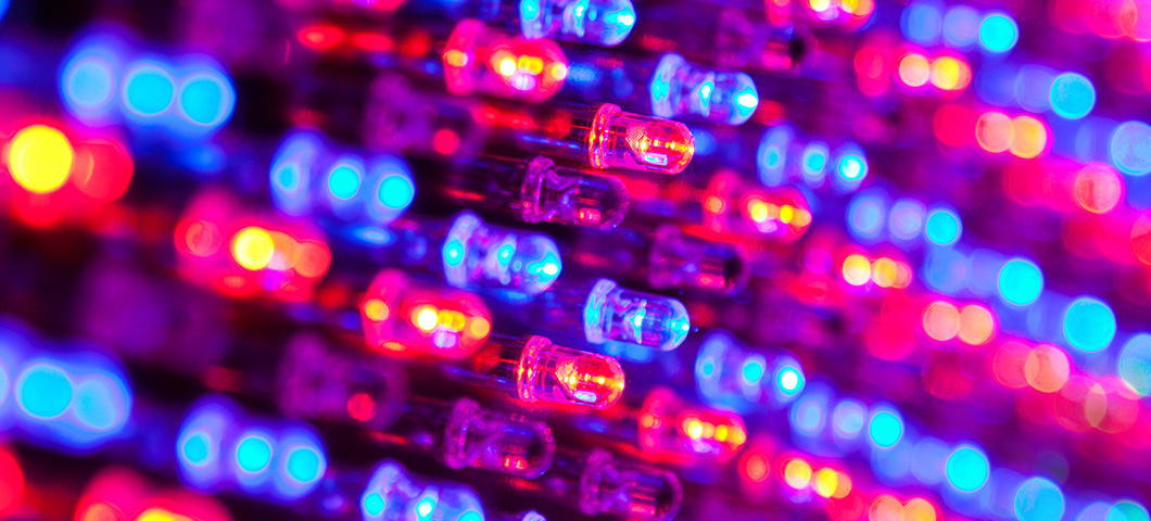 red and blue LED lights