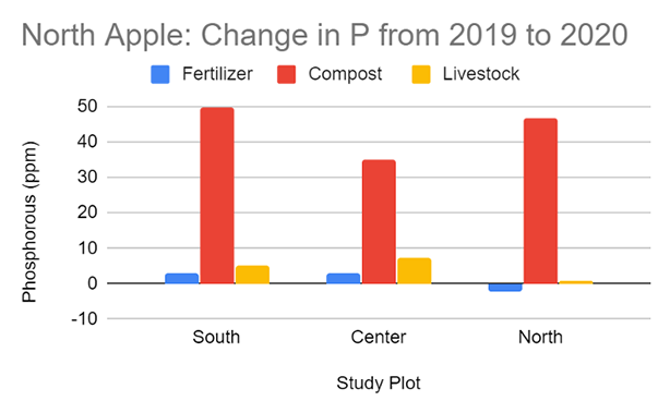 North Apple: Change in P 2019 to 2020
