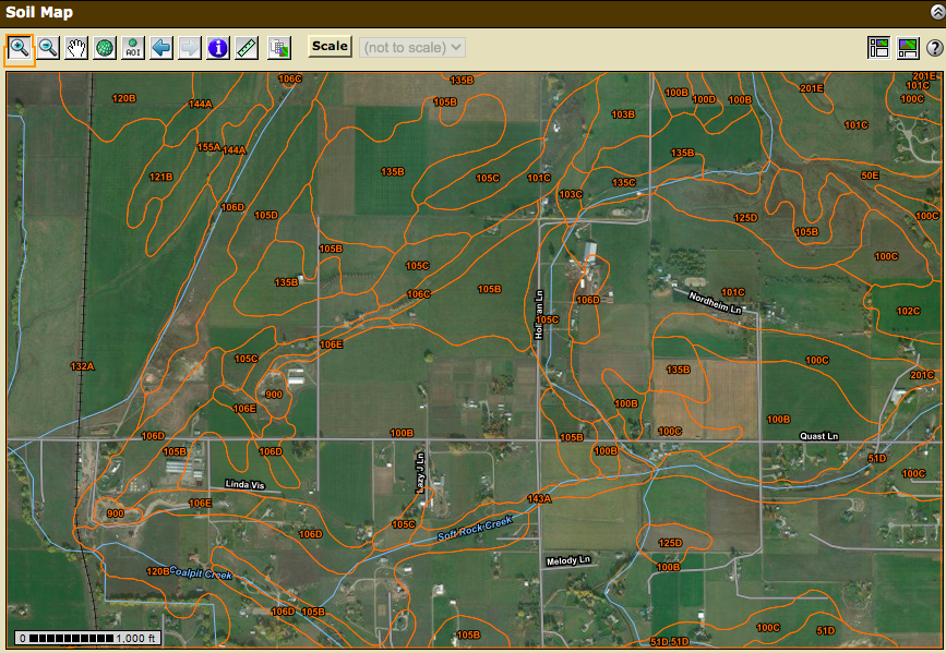 Snapshot example of the USDA's Web Soil Survey tool.